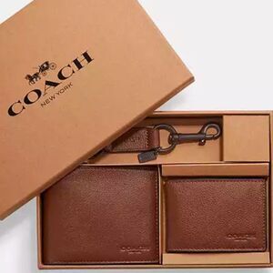 NWT  ❤️ COACH Boxed 3 In 1 Wallet Gift Set Men’s wallet Purse